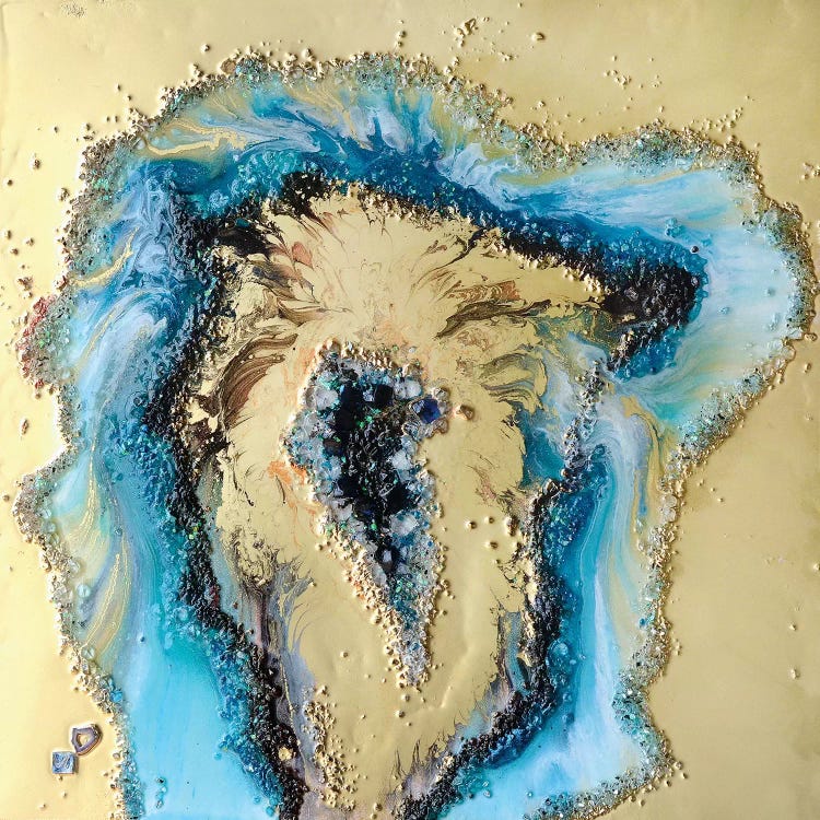 Gold And Teal Geode by Antuanelle wall art