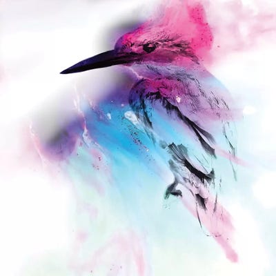 Pink And Blue Birdie by Antuanelle gallery poster
