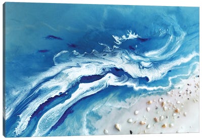 Bali Utopia Grey Canvas Art Print - Coastal & Ocean Abstract Art