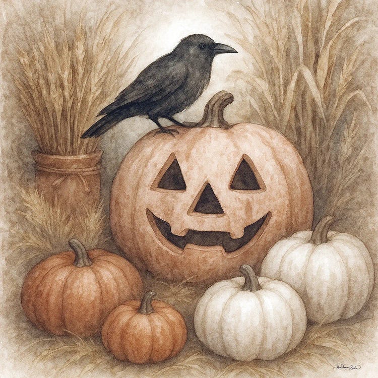 Jack-O-Lantern Crow by Anthony Smith wall art