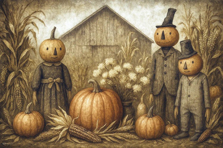 Pumpkin Folk by Anthony Smith wall art