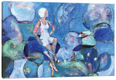 Cosmic Swimmer Canvas Art Print - Alison Corteen