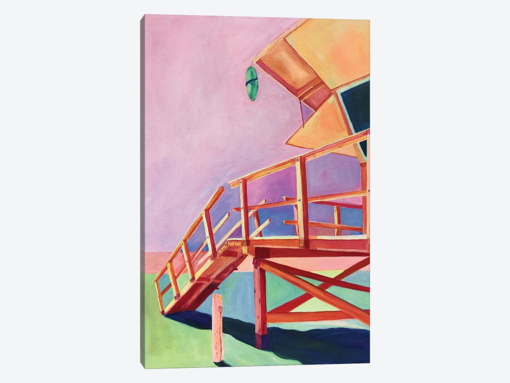 Neon Pastel Beach by Alison Corteen 1-piece Canvas Print