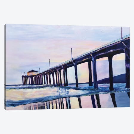 Sunset Pier Canvas Print #ATZ56} by Alison Corteen Canvas Print