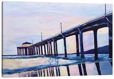 Sunset Pier Canvas Art Print - Alison Corteen