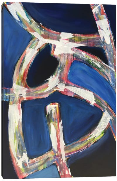 Blue Abstract Canvas Art Print - Alison Corteen