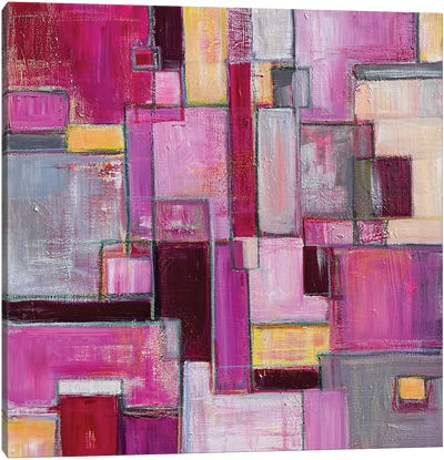 Bubblegum Squares Canvas Art Print - Alison Corteen
