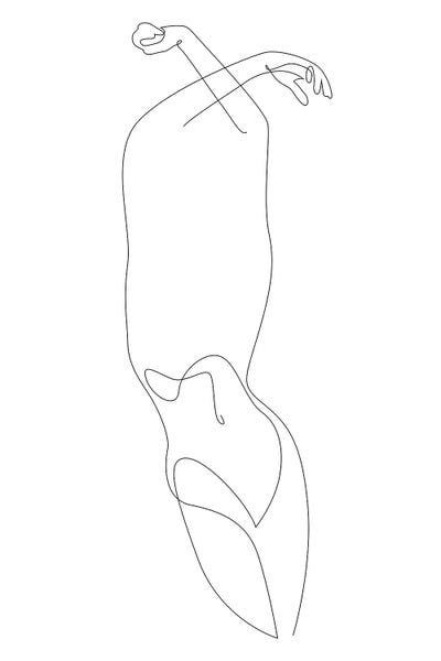 Seminude XVII - One Line by Addillum multi panel art