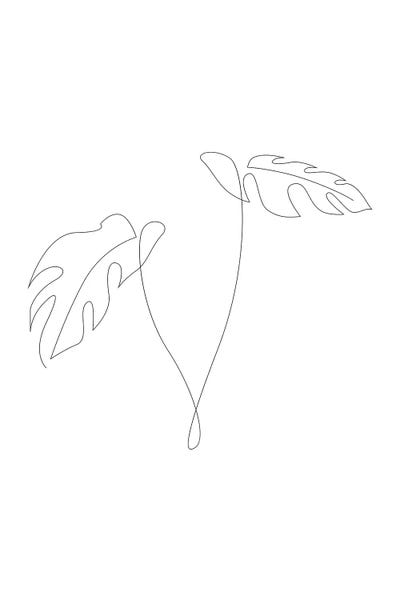 Monstera - One Line by Addillum multi panel art