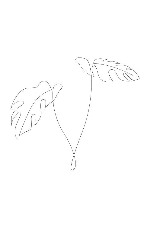 Monstera - One Line by Addillum wall art