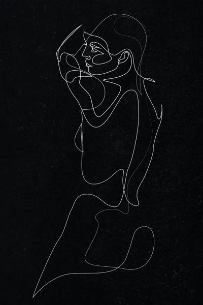 Nude - One Line Black by Addillum multi panel art
