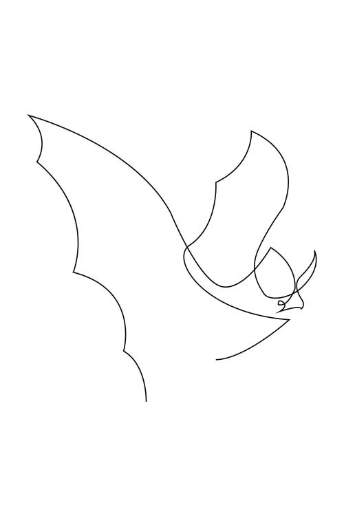 Night Hunter - One Line Bat