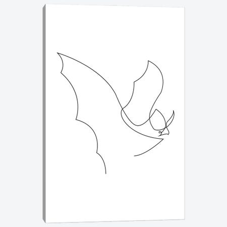 Night Hunter - One Line Bat Canvas Print #AUM104} by Addillum Canvas Art Print