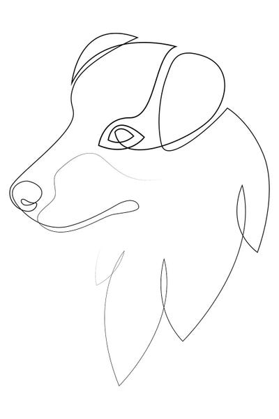 Australian Shepherds: Australian Shepherd - One Line by Addillum