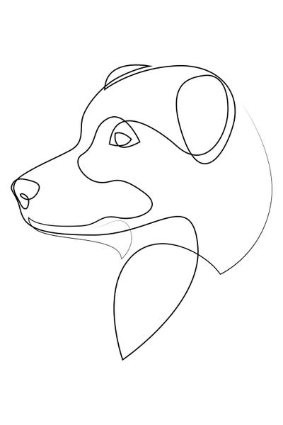 Australian Shepherd II - One Line by Addillum framed wall art