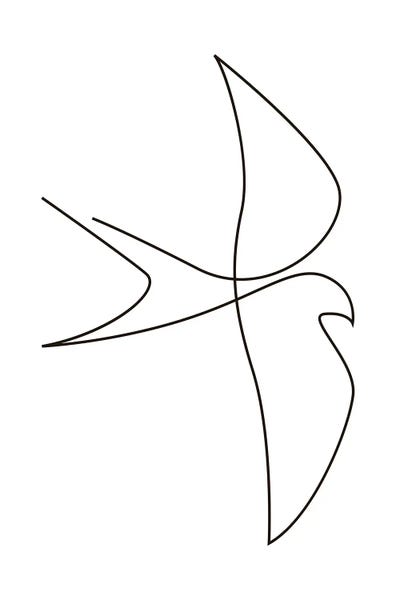 Black & White Minimalist Décor: One Line Bird - Abrupt by Addillum