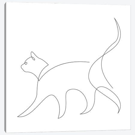 One Line Cat II Canvas Print #AUM113} by Addillum Art Print