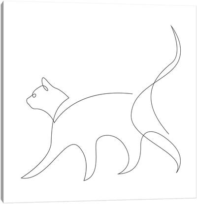 One Line Cat II Canvas Art Print - Addillum