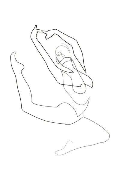 Black & White Minimalist Décor: One Line Dancer - Aloft by Addillum