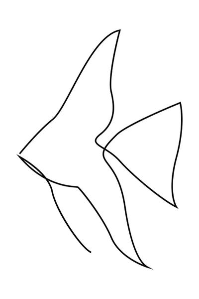 Angelfish: One Line Fish - Aquatic Pal by Addillum