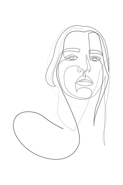 One Line Girl - Circly by Addillum canvas print