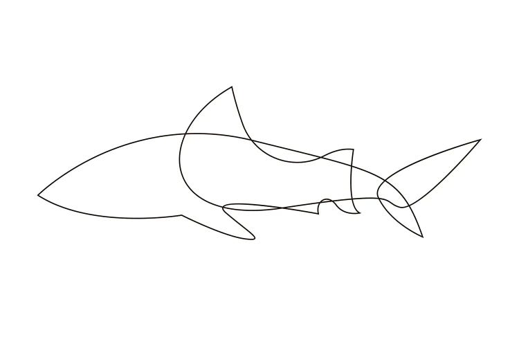 One Line Shark by Addillum wall art