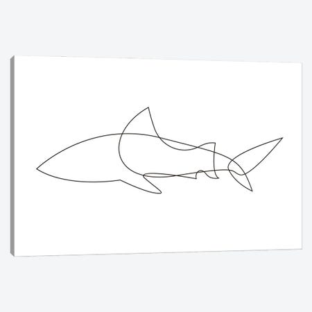 One Line Shark Canvas Print #AUM120} by Addillum Canvas Artwork