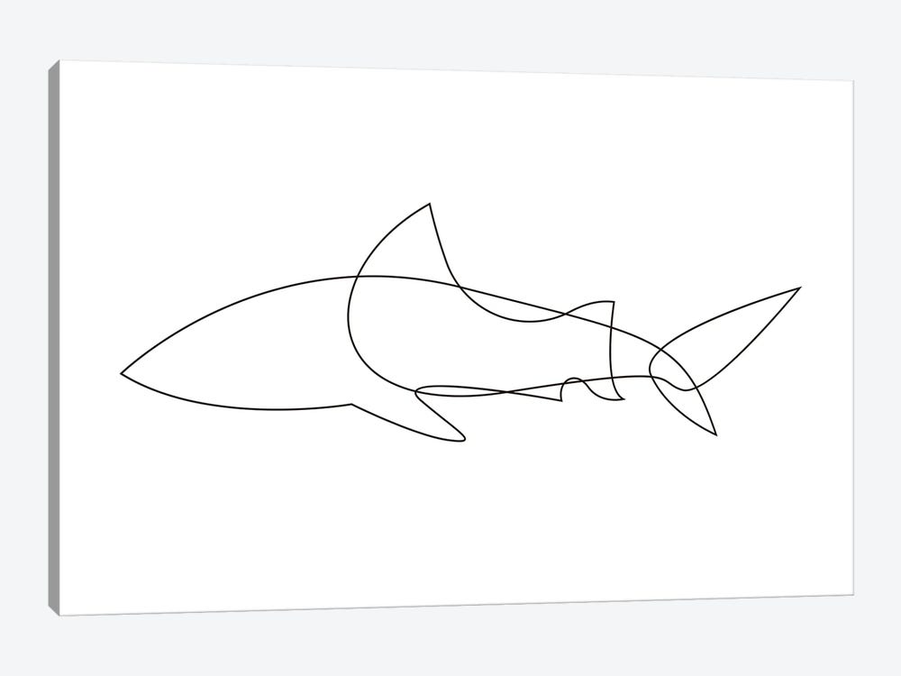 One Line Shark by Addillum 1-piece Canvas Print