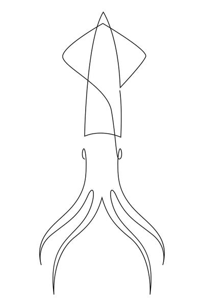 Squid: One Line Squid by Addillum