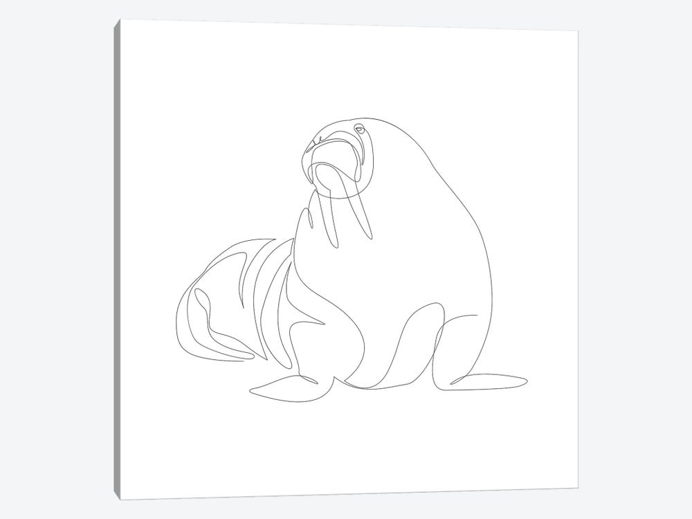 One Line Walrus by Addillum 1-piece Canvas Art