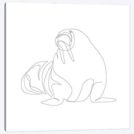 One Line Walrus Canvas Print #AUM123} by Addillum Canvas Art
