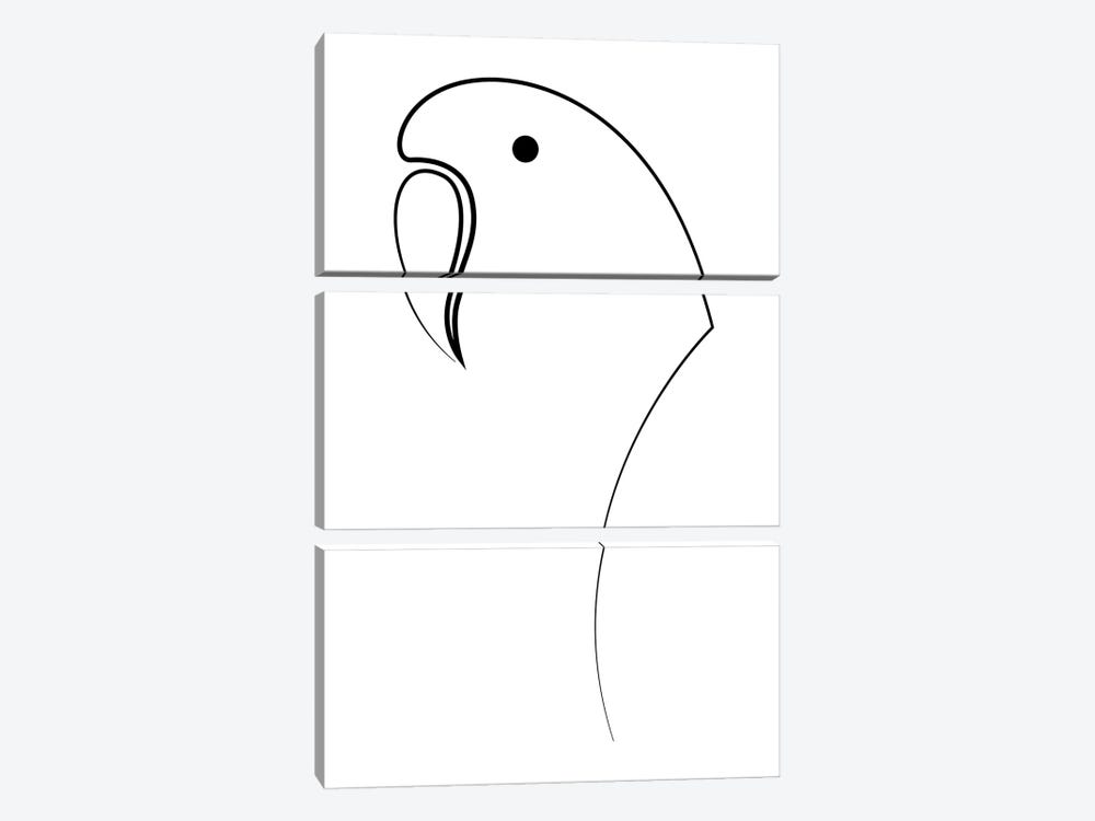 Parrot Line by Addillum 3-piece Canvas Art Print