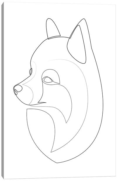 Pomeranian Spitz - One Line Dog Canvas Art Print