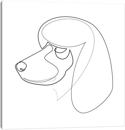 Poodle - One Line Dog Canvas Art Print - Addillum