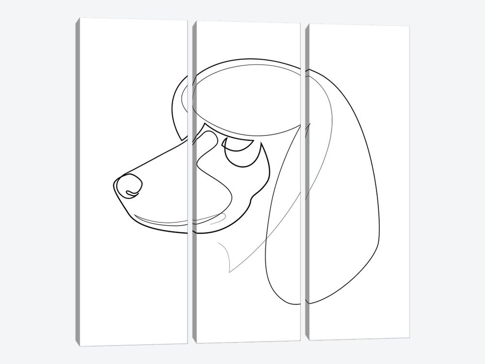Poodle - One Line Dog by Addillum 3-piece Art Print