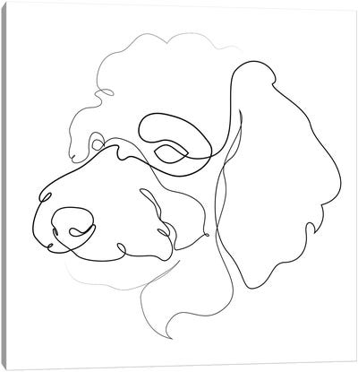 Poodle II - One Line Dog Canvas Art Print - Addillum