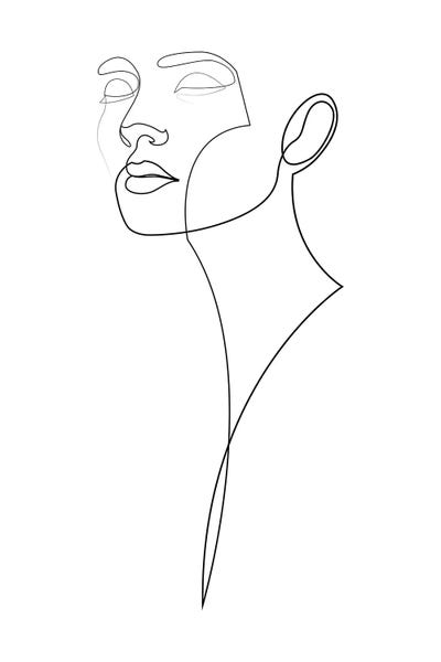 Black & White Minimalist Décor: Propitiation - One Line Female by Addillum