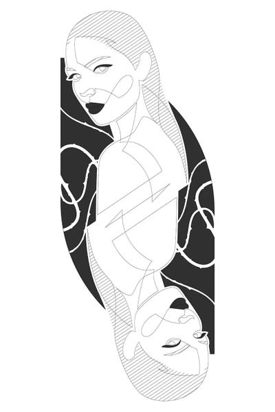 QS - Woman Line Art by Addillum multi panel art