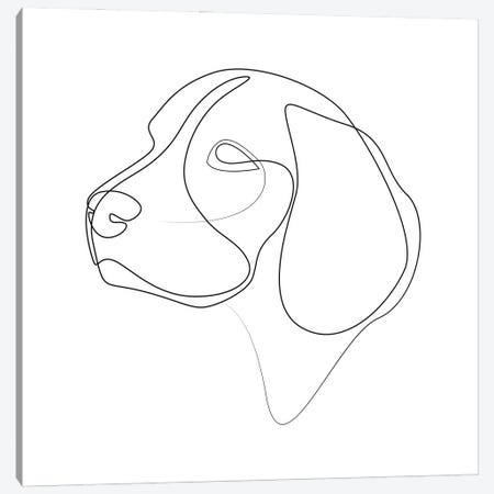 Beagle - One Line Canvas Print #AUM14} by Addillum Canvas Print