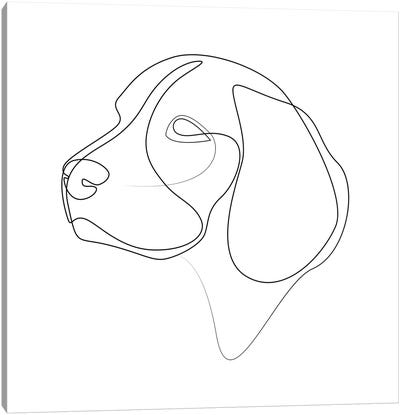 Beagle - One Line Canvas Art Print - Addillum