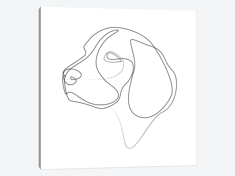 Beagle - One Line by Addillum 1-piece Canvas Art