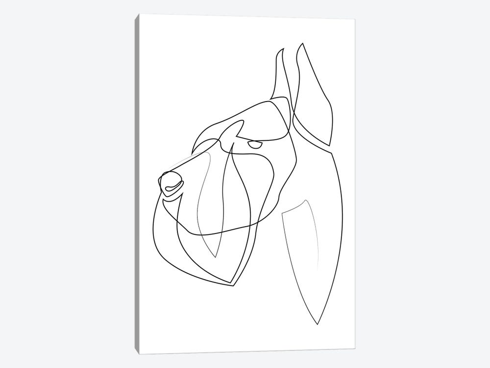 Riesenschnauzer - One Line Dog by Addillum 1-piece Canvas Artwork