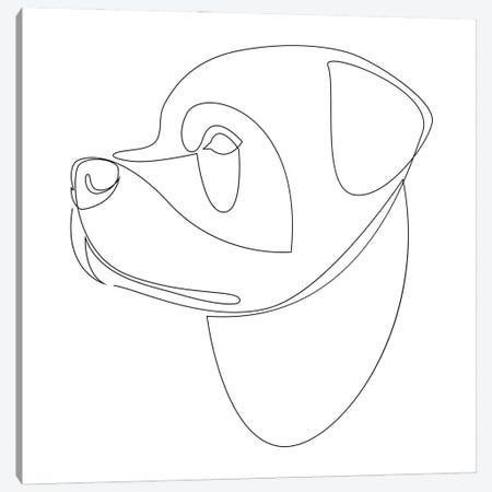 Rottweiler - Continuous Line Dog Canvas Print #AUM156} by Addillum Canvas Artwork
