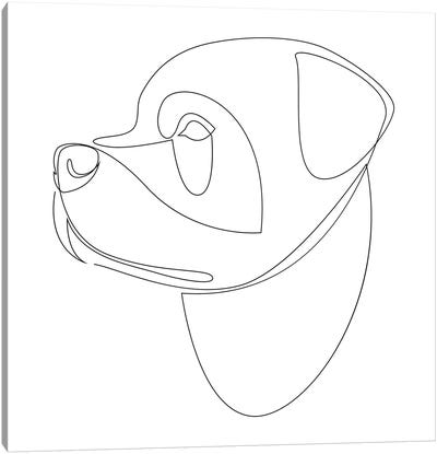 Rottweiler - Continuous Line Dog Canvas Art Print - Rottweiler Art