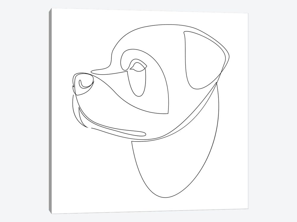 Rottweiler - Continuous Line Dog by Addillum 1-piece Canvas Wall Art