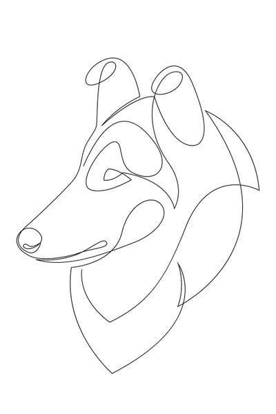 Collies: Rough Collie - One Line Dog by Addillum