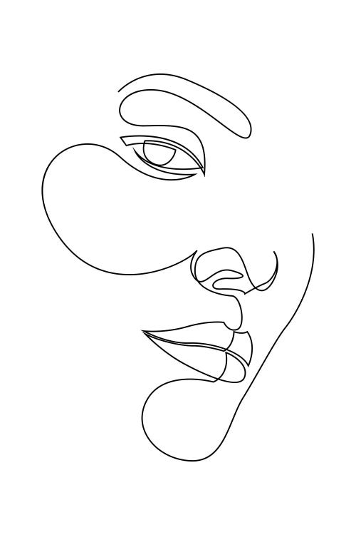 Abstract Single Line Face