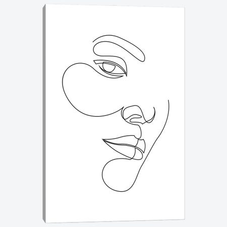 Abstract Single Line Face Canvas Print #AUM158} by Addillum Canvas Print