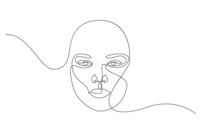 Single Line Face by Addillum multi panel art