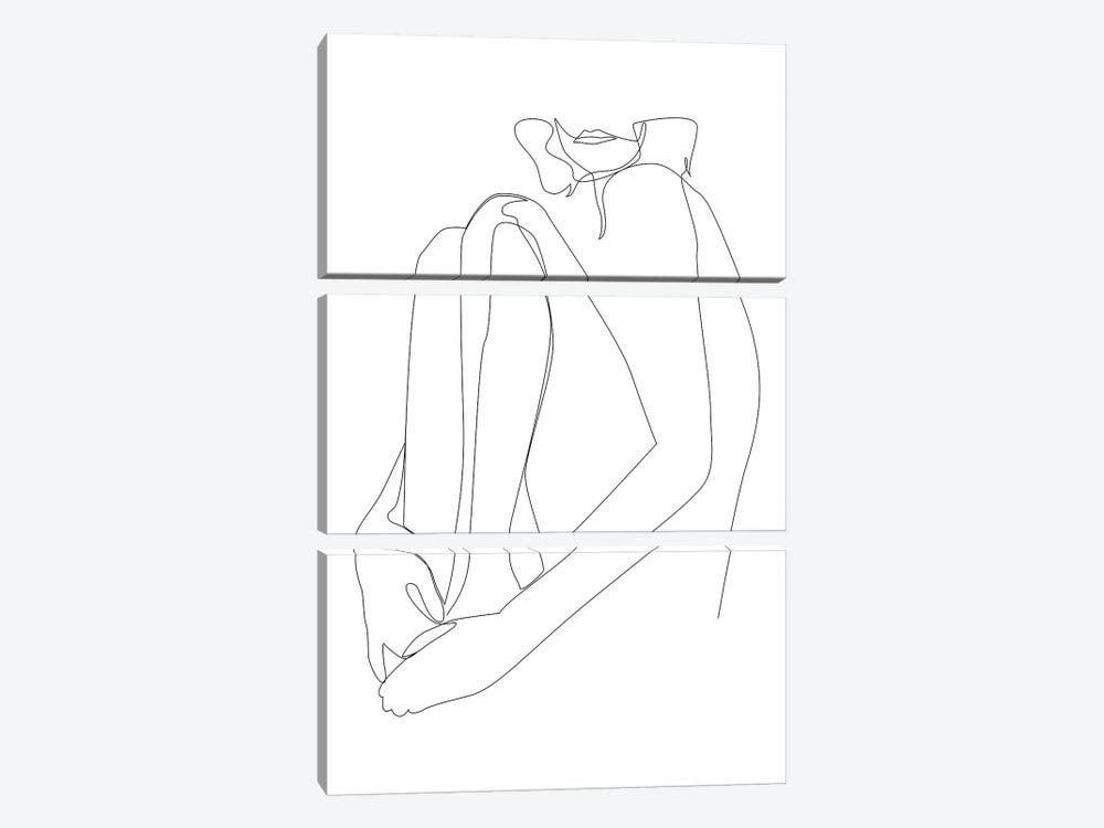 Sacrament - One Line Nude by Addillum 3-piece Canvas Art Print